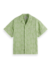 SCOTCH AND SODA Embroidered AOP Linen-Blended Relaxed-Fit Shirt at Gravity NYC